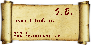 Igari Bibiána névjegykártya